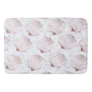 GoldMuschelmuster aus der Girly Rose und weißer M Badematte