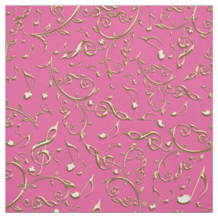 GoldMusiknoten auf Ihrem kundenspezifischen Stoff