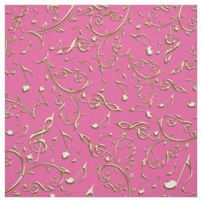 GoldMusiknoten auf Ihrem kundenspezifischen Stoff (Muster)