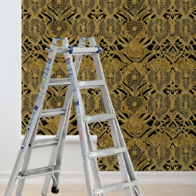 Goldmuster auf schwarzem Hintergrund abziehen und  Tapete (Von Creator hochgeladen)