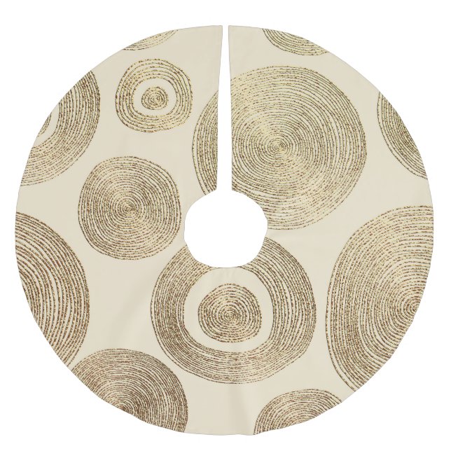 Goldmuster: glänzendes abstraktes Luxus-Design Polyester Weihnachtsbaumdecke (Vorderseite)