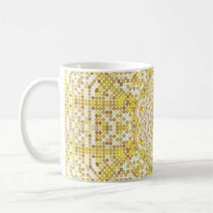 Goldmustertextur mit goldenen Mosaiken in der By Kaffeetasse