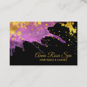 *~* Goldmutiger abstrakter rosa Watercolor Luxe Visitenkarte