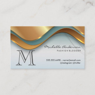 Goldn Ribbons Abstrakter Hintergrund Visitenkarte