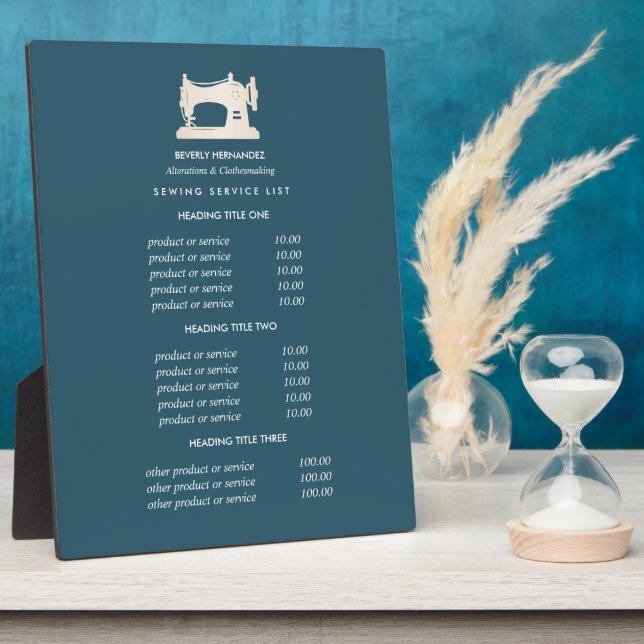 GoldNähmaschine - Aquamarine Preisgestaltung Fotoplatte (Seite)