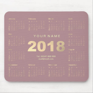 Goldnamen-Kontakt Numer des Kalender-2018 Mousepad