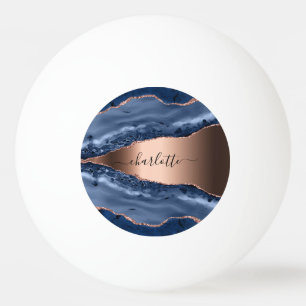 Goldnamensskript der Rose Blauer Marmor Tischtennisball