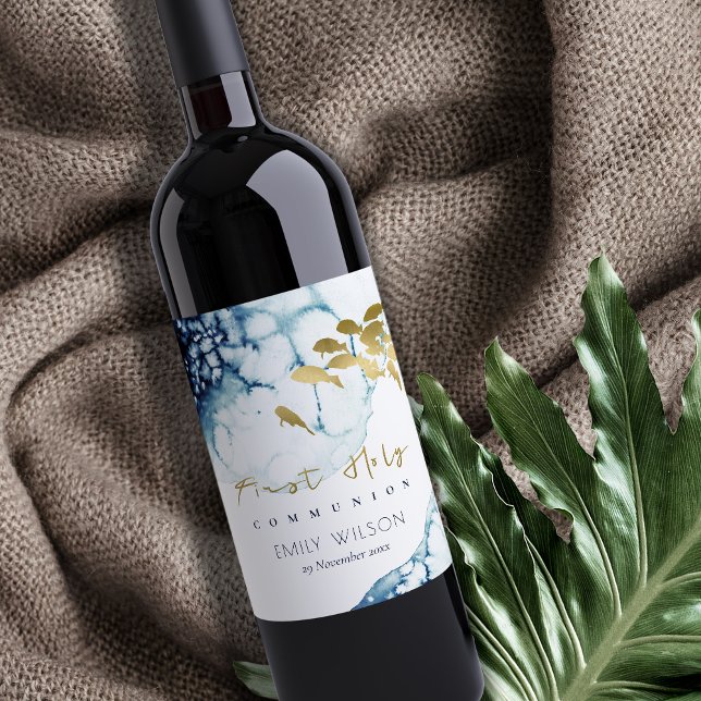 GOLDNAVEN UNTER WASSER FISH ERSTE HOLY COMMUNION WEINETIKETT (Von Creator hochgeladen)