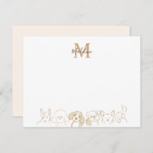Goldneutraler Pop Hundeschema Elegantes Monogramm