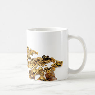 Goldnuggets auf Weiß Kaffeetasse