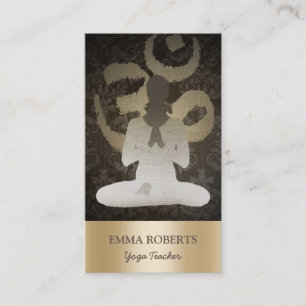 Goldom-Symbol-Vintages Damast-Yoga u. Vermittlung Visitenkarte