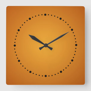 Goldorange, verbranntes Orange, rustikal, fröhlich Quadratische Wanduhr