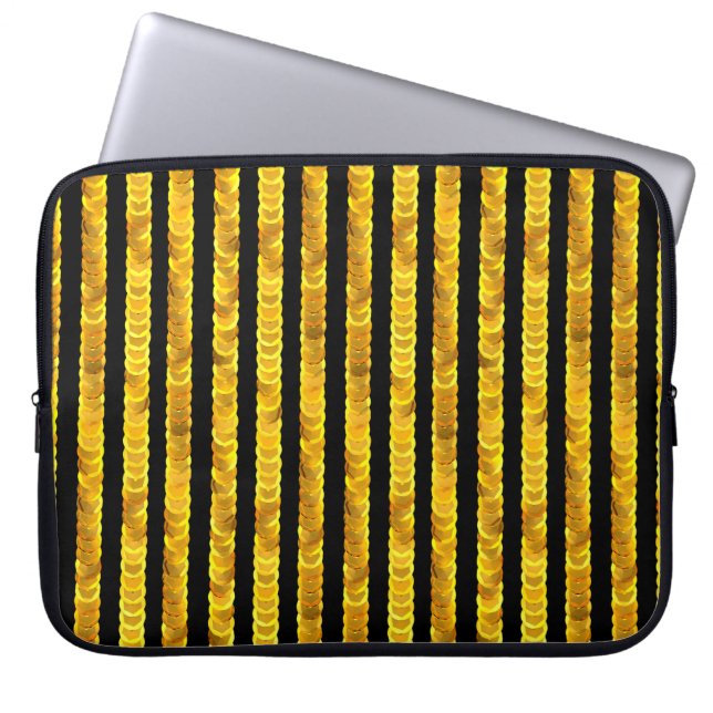 Goldpailletten-Muster Laptopschutzhülle (Vorderseite)