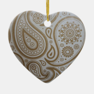 Goldpaisley-Druck-Weihnachtsverzierung Keramik Ornament
