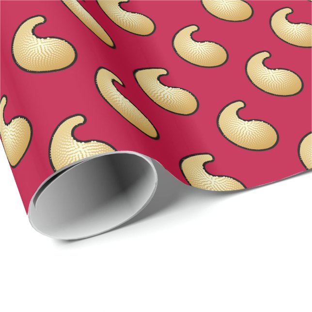 Goldpaisley Geschenkpapier (Rolleneckpunkt)