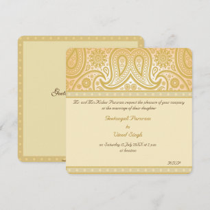 Goldpaisley Hindu Hochzeit Einladung