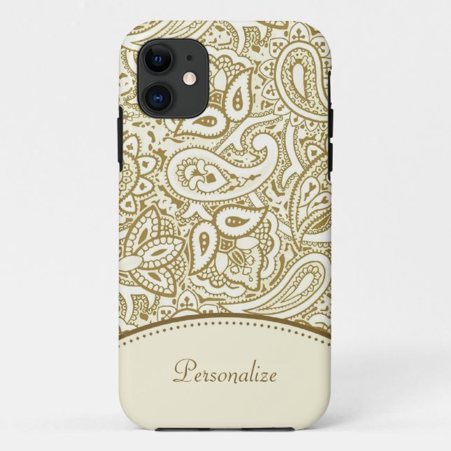 Goldpaisley-Muster Case-Mate iPhone Hülle (Rückseite)