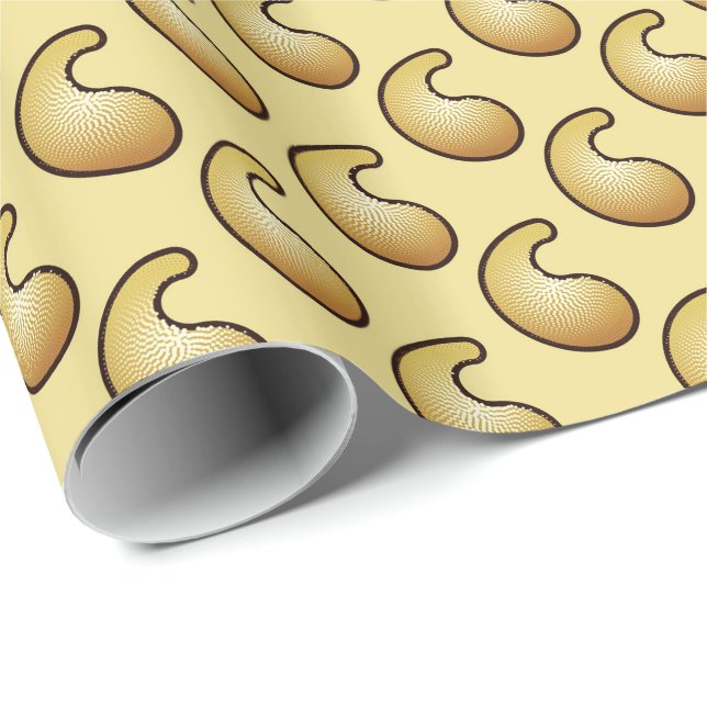 Goldpaisley-Muster Geschenkpapier (Rolleneckpunkt)