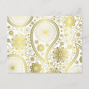 Goldpaisley-Muster Postkarte