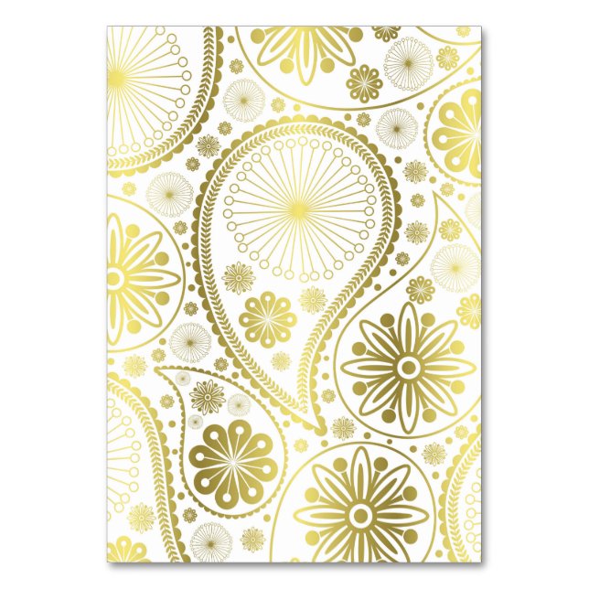 Goldpaisley-Muster Tischnummer (Vorderseite)