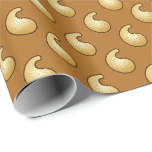 Goldpaisley und Schokoladenbraun Geschenkpapier