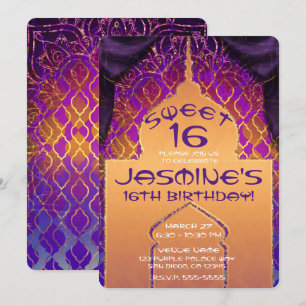 Goldpalast Arabische Nächte Sweet 16 Geburtstag Einladung