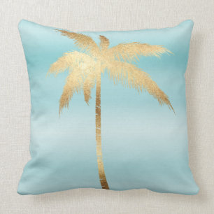 Goldpalm Tree Aqua Ombre   Kissen