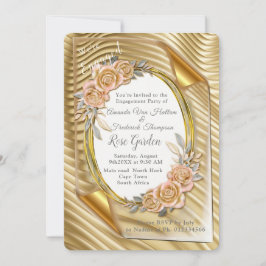 Goldpapier mit eleganten Rose Einladung