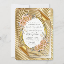 Goldpapier mit eleganten Rose Einladung