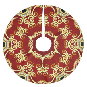 Goldperle: dekorative Rahmenillustration. Polyester Weihnachtsbaumdecke
