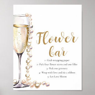 Goldperlen & Prosecco Champagner Blume Bar Poster