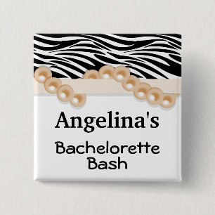 Goldperlen-und -band-Gast-Gastgeschenk Button