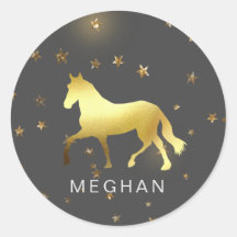 Goldpferdsterne-Pferd-Pferd Monogram-Gehäuse