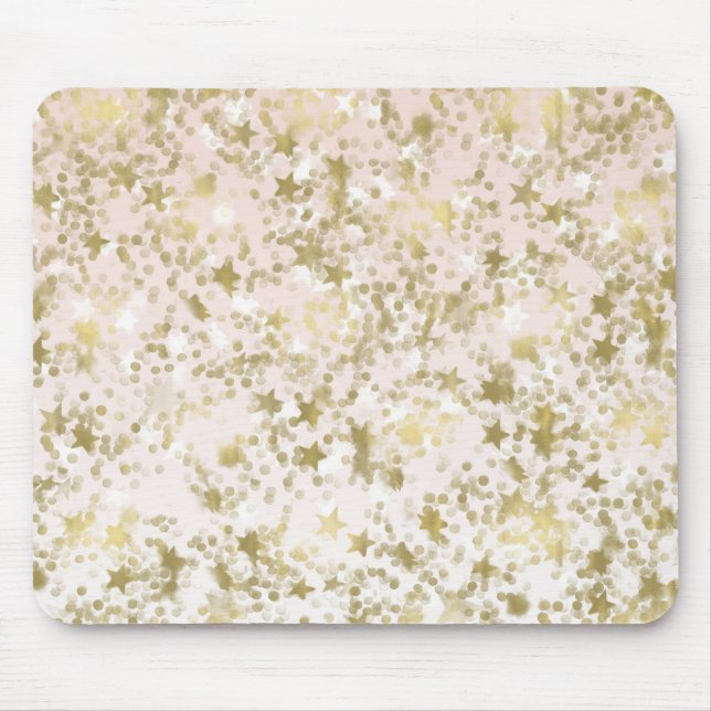 Goldpfirsich hat den abstrakten Confetti in der Mousepad (Vorne)