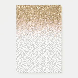 Goldpinke Glitzer Schwarzer Leopard Post-it Klebezettel