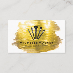 Goldpinsel-Farbstrich Make-up-Pinsel Visitenkarte