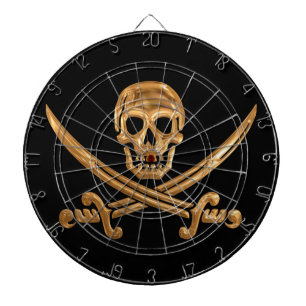 GoldPiratenflagge Dartscheibe