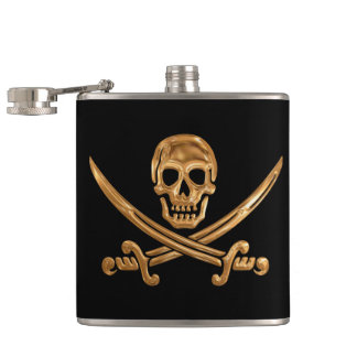 GoldPiratenflagge Flachmann
