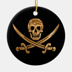 GoldPiratenflagge Keramikornament