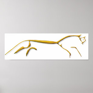 Goldplakat von Uffington Horse Poster