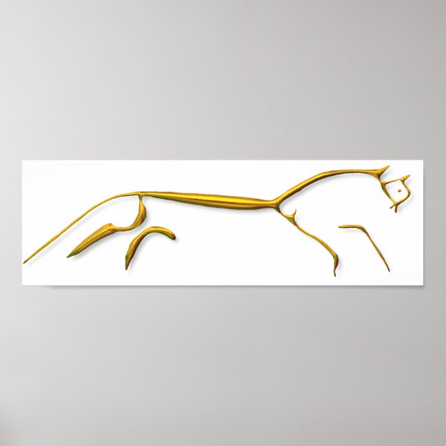 Goldplakat von Uffington Horse Poster (Vorne)