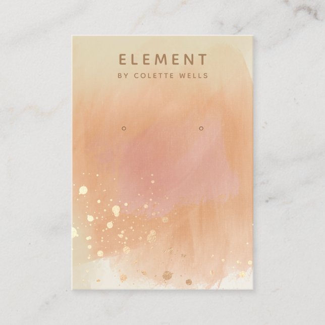 Goldplatine Terracotta Wasserfarben Ofenanzeige Visitenkarte (Vorderseite)