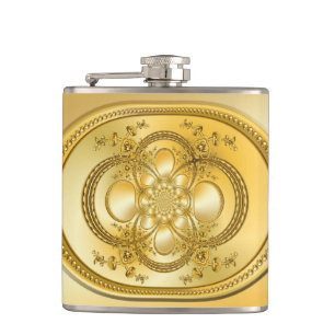 Goldplatte Flachmann