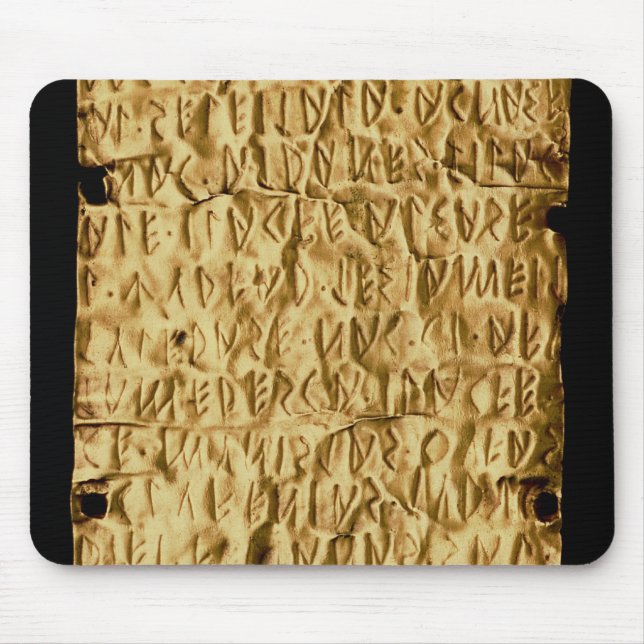 Goldplatte mit "langatmiger" Etruscan Aufschrift Mousepad (Vorne)