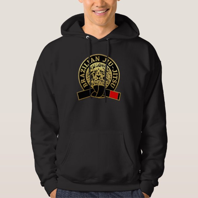 Goldplattierter brasilianischer Jiu-Jitsu-Schwarzg Hoodie (Vorderseite)