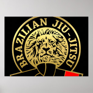Goldplattierter brasilianischer Jiu-Jitsu-Schwarzg Poster