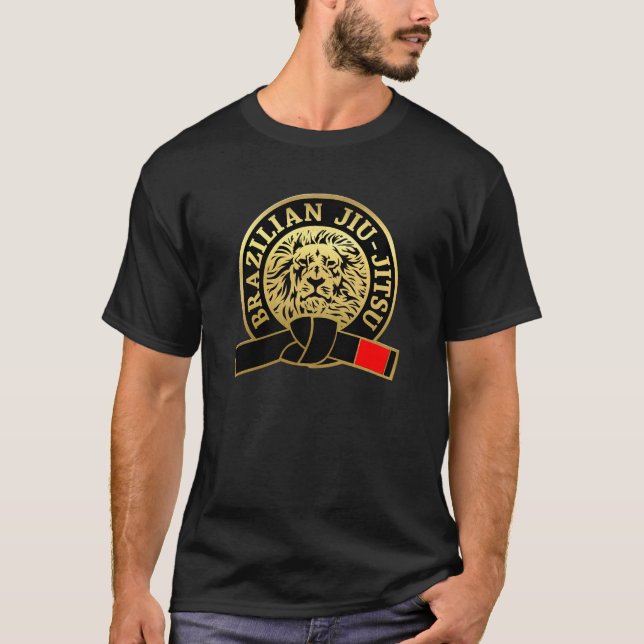 Goldplattierter brasilianischer Jiu-Jitsu-Schwarzg T-Shirt (Vorderseite)