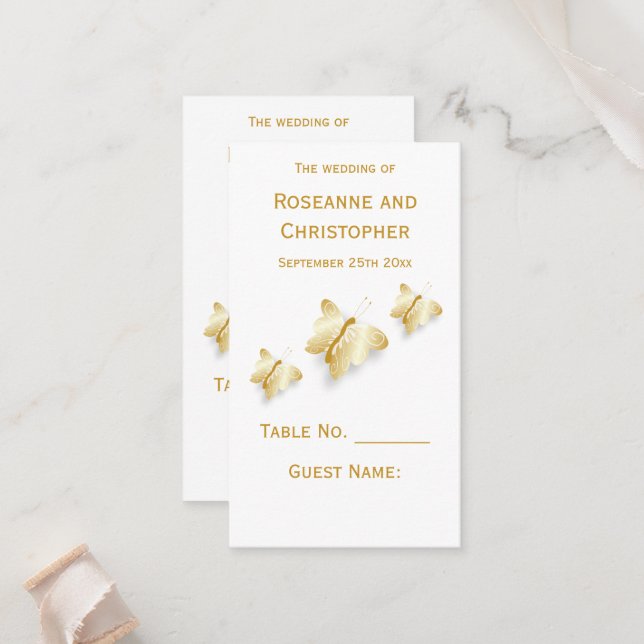 Goldplatzierung - Kartendesign Platzkarte (Vorderseite/Rückseite Beispiel)