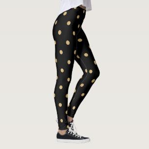 Goldpolka dot kosmische Sterngalaxie schwarz Leggings
