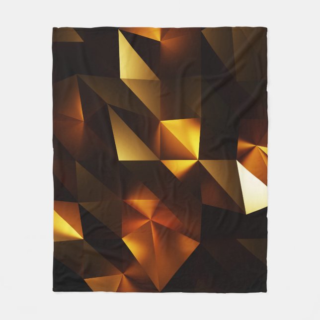 Goldpolygon: 3D Abstrakt Rendering Fleecedecke (Vorderseite)